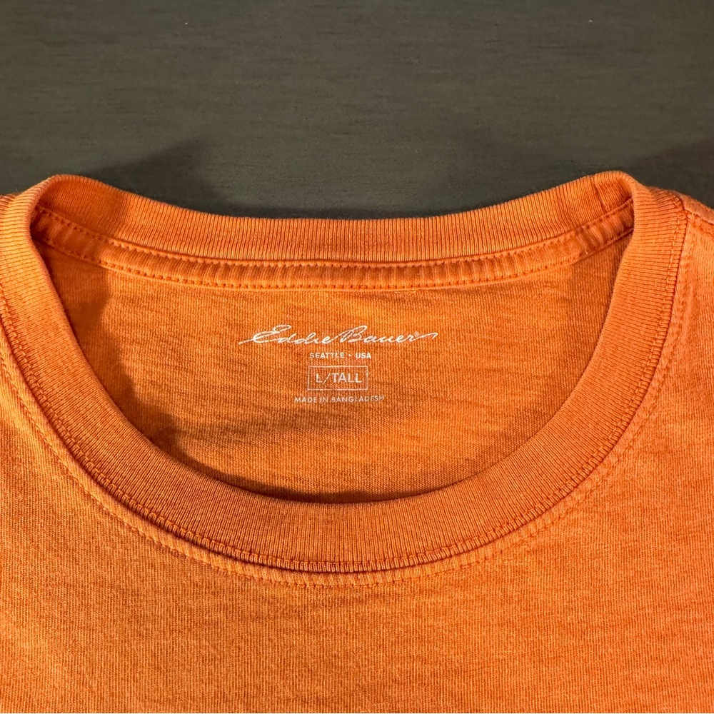 Large Tall Eddie Bauer Men's Orange T-Shirt
